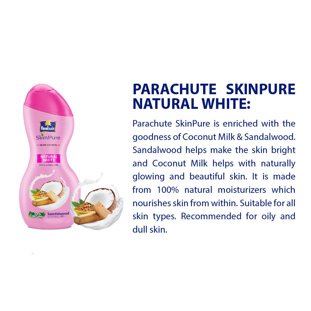 Parachute SkinPure Skin Lotion Natural Moisture 300ml (100ml Natural White Lotion Free)