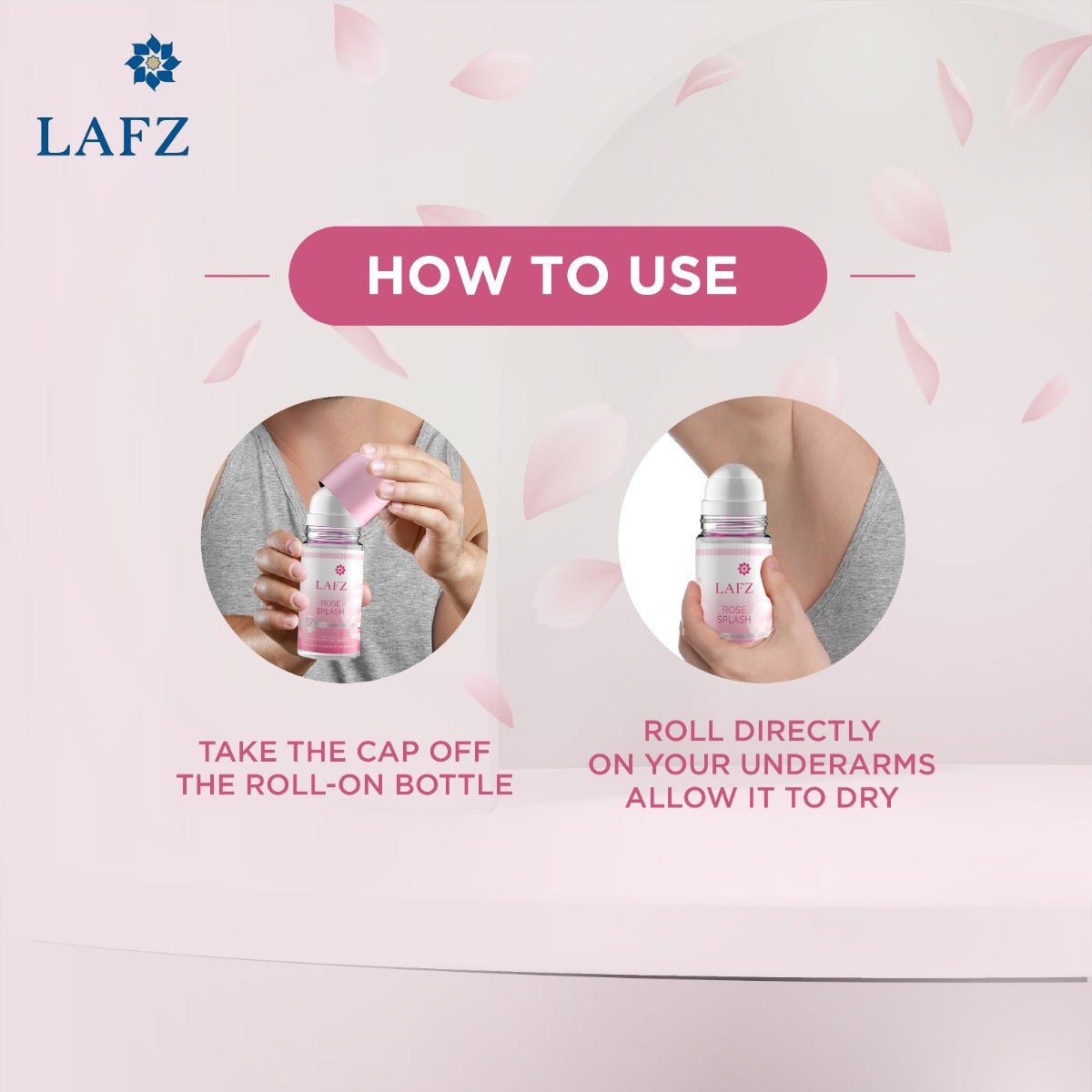 LAFZ No Alcohol Roll On Deodorant Rose Splash for Women (50ml)