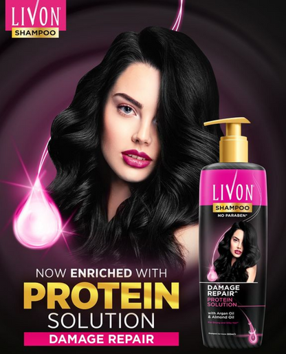 Livon Damage Repair Protein Shampoo 300ml &amp; Livon Hair Serum 50 ml (FREE Olive Oil 100ml)