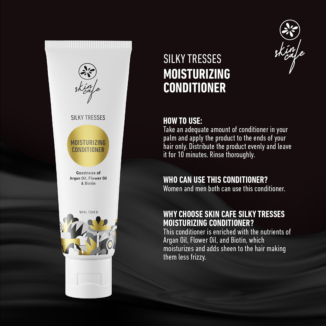 Skin Cafe Hair Care BOGO Offer 1 (Banana Shampoo with Egg Protein - 250ml + Silky Tresses Moisturizing Conditioner - 120ml)