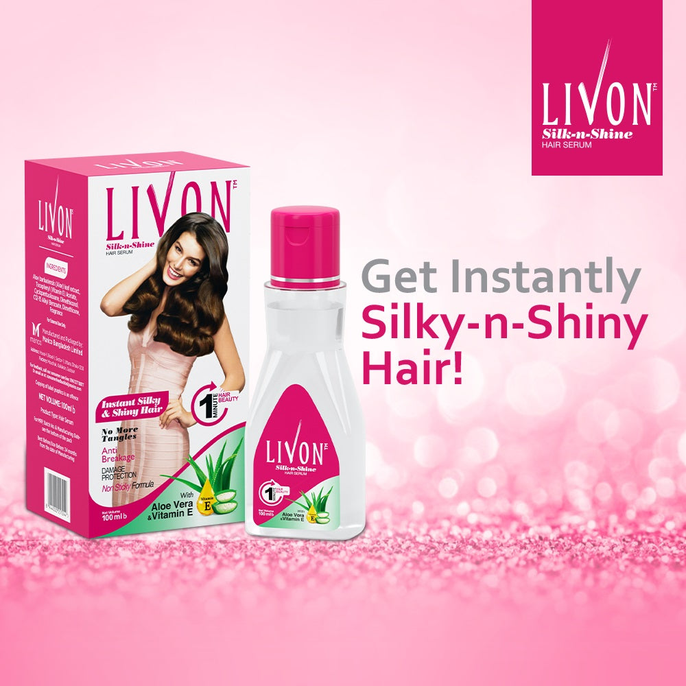 Livon Hair Serum with Argan Oil &amp; Vitamin E for Women &amp; Men, For Frizz Free, Smooth &amp; Glossy Hair, Moisturizes &amp; Detangles Hair, All Hair Types