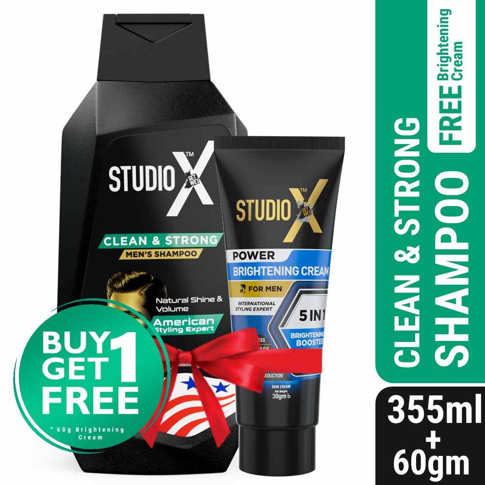 Studio X Clean &amp; Strong Shampoo for Men 355ml (60gm Men&