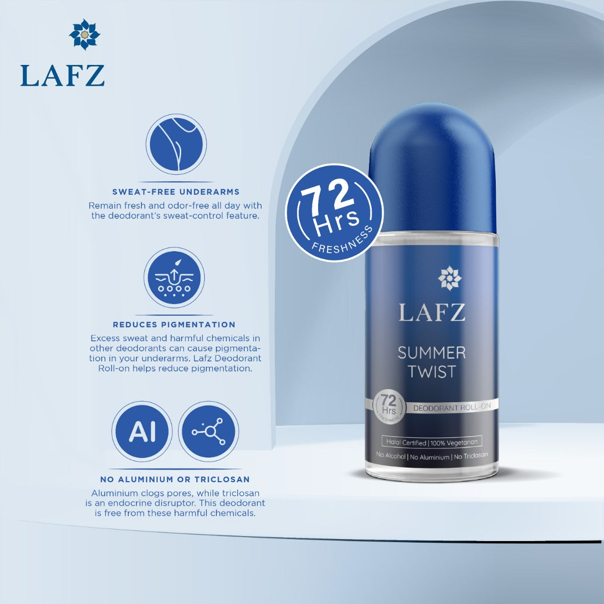 LAFZ No Alcohol Roll On Deodorant Summer Twist for Men (50ml)