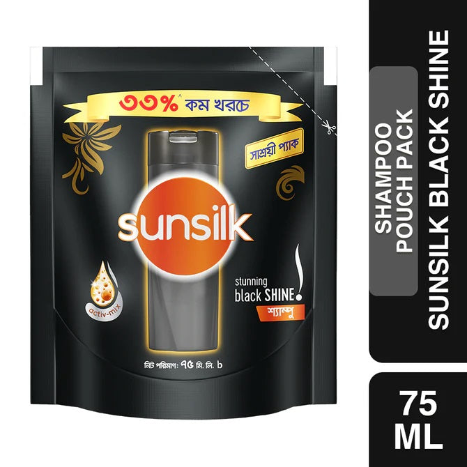 Sunsilk Shampoo Stunning Black Shine Pouch 75ml