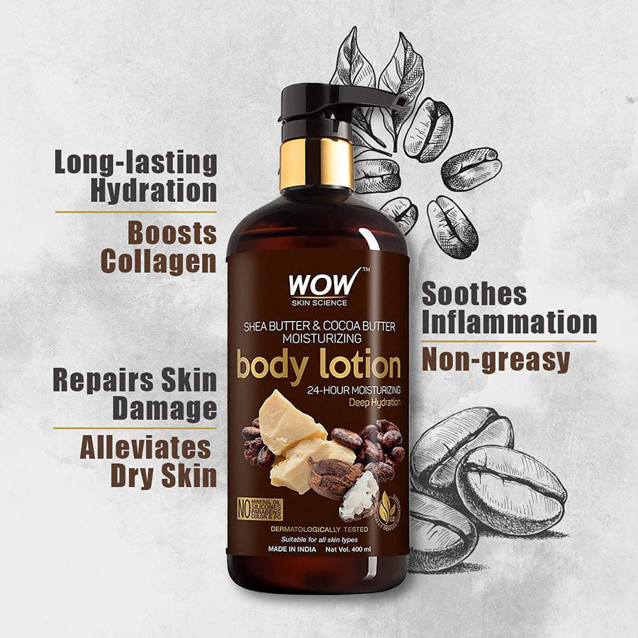 Wow Skin Science Shea &amp; Cocoa Butter Body Lotion (400ml)